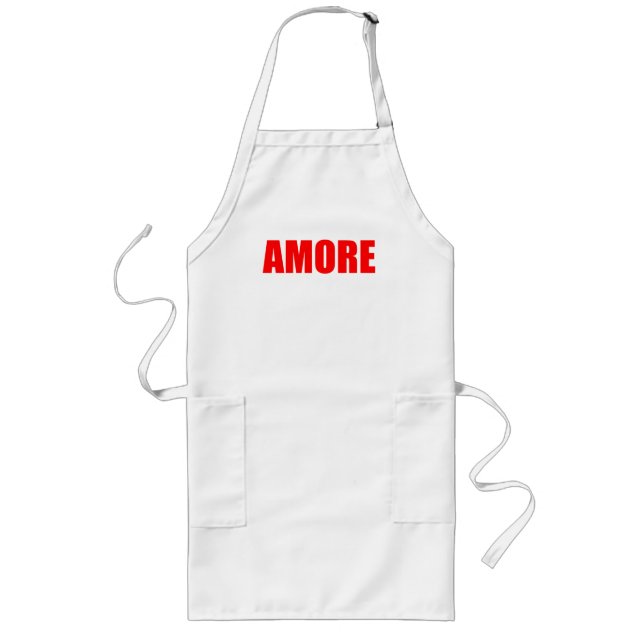 Amore love in Italian Long Apron (Front)