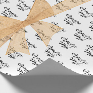 Amore Mio (My love) Chic Black Script Repeat Wrapping Paper