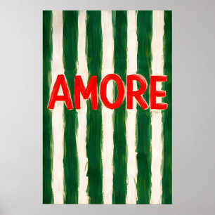 Amore Typography Poster, Italian Quote Wall Art