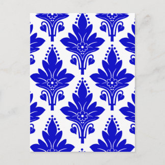 AMOROSO DAMASK: BLUE and WHITE Postcard