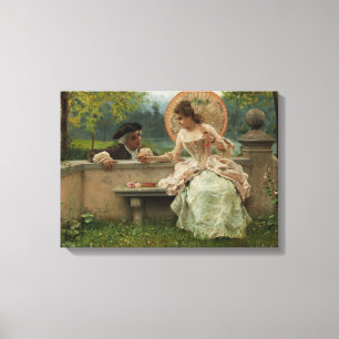 Amorous Conversation in the Park (by Andreotti) Canvas Print