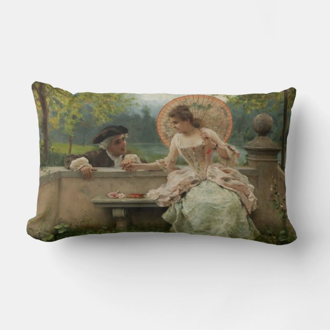 Amorous Conversation in the Park Lumbar Pillow (Front)