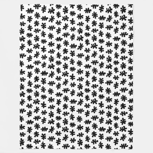 Amorphic Shapes 120322 - Black on White Throw Pill Fleece Blanket (Front)