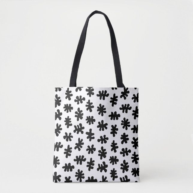 Amorphic Shapes 120322 - Black on White Tote Bag (Front)