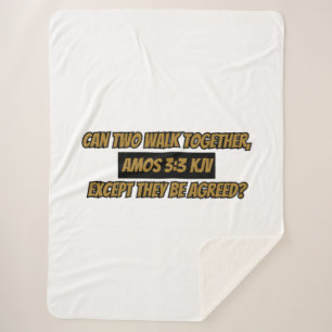 Amos 3:3 KJV Bible Verse Scripture Sherpa Blanket