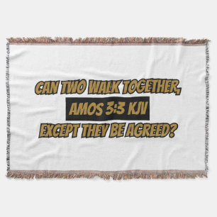 Amos 3:3 KJV Bible Verse Scripture Throw Blanket