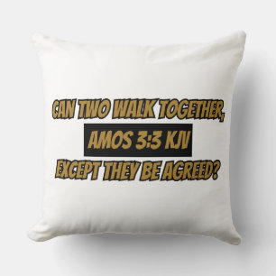 Amos 3:3 KJV Bible Verse Scripture Throw Pillow