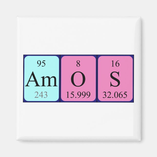 Amos aimant nom de table périodique (Devant)