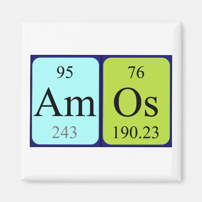Amos periodic table name magnet (Front)