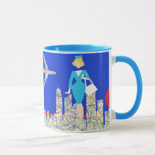 Amour à la rétro tasse de steward (hôtesse de