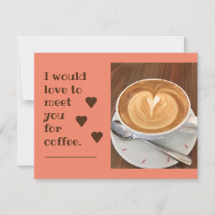 Amour à rencontrer pour la carte de voeux café