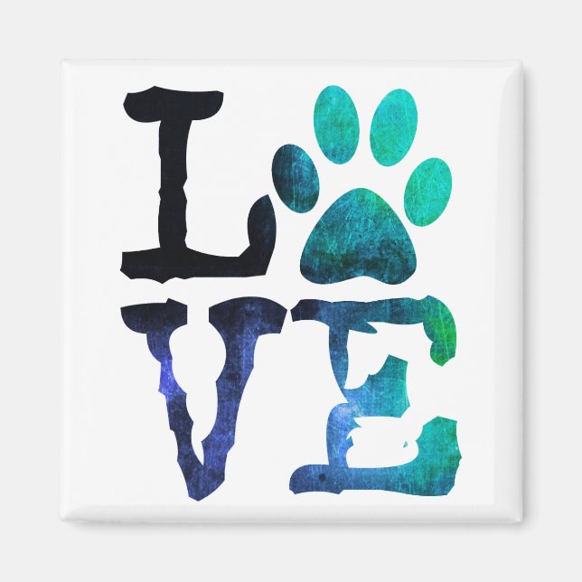 Amour, Aimant Empreinte de patte de chien (Devant)