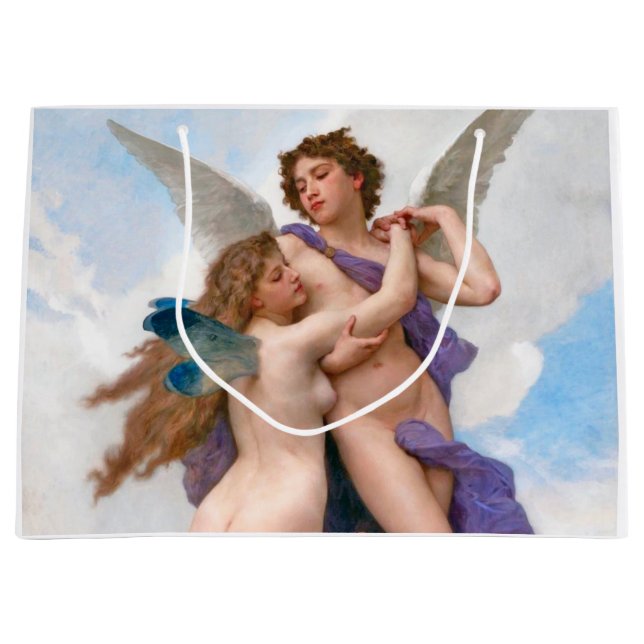 Amour and Psyche, Bouguereau Large Gift Bag (Front)