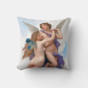 Amour and Psyche, Bouguereau Throw Pillow