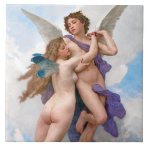 Amour and Psyche, Bouguereau Tile