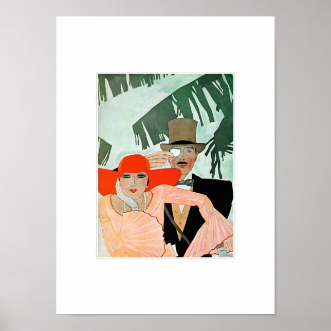 Amour. Art Déco Saint-Valentin Imprimer cadeau (Devant)