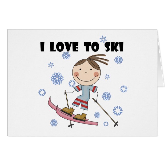Amour au ski - T-shirts et cadeaux de fille (Devant horizontal)