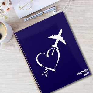Amour & Aventure, Cœur avec Flèche & Avion, Bleu