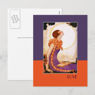 Amour. Carte postale Art déco Saint-Valentin