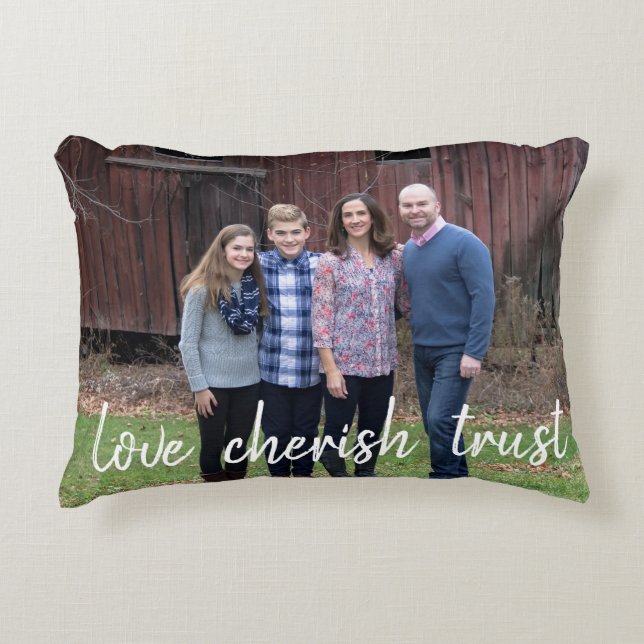 Amour cher confiance personnalisée coussin photo d (Devant)