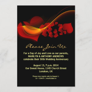 amour coeur anniversaire invitations