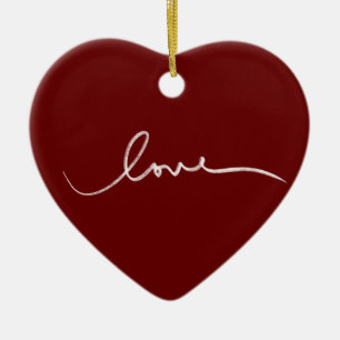 "Amour" Coeur en forme d'arbre de Noël Ornement