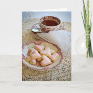Amour Cookies pour le thé et le coeur Carte ro
