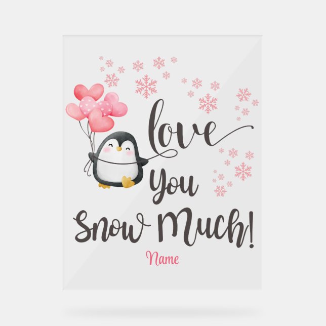 Amour - Cute Valentine Penguin Personnalisé (Recto)