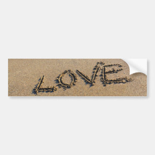 Amour dans le sable Bumper Sticker écrit