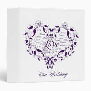 Amour dans toute langue dans le classeur pourpre