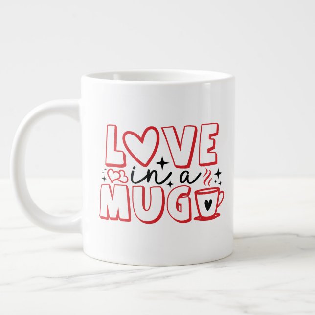 Amour dans une Mug Rouge Noir Valentine (Gauche)