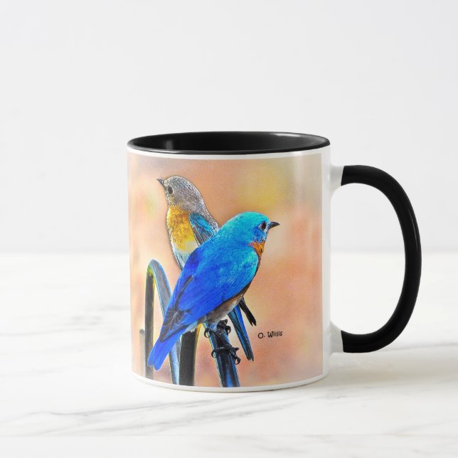 Amour de 010 oiseaux bleus tasse de classique de (Droite)