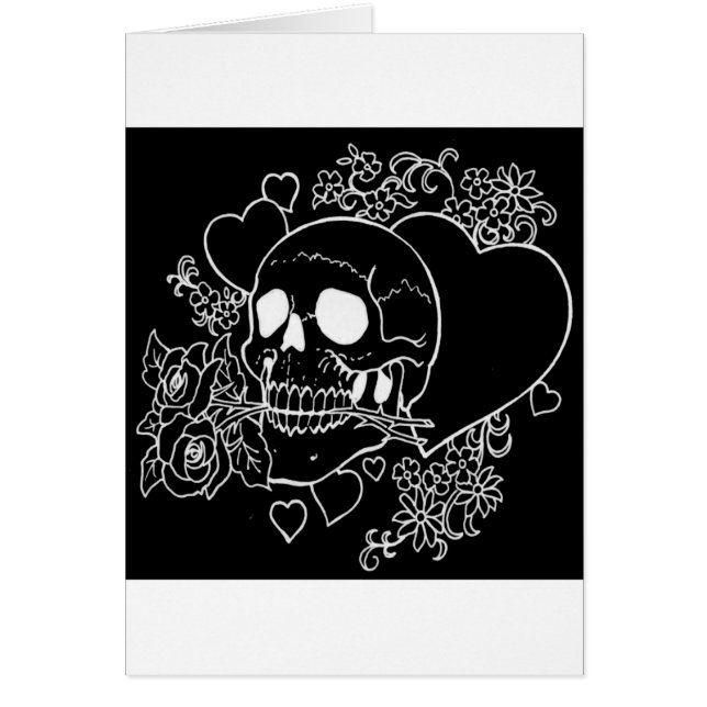 Amour de crâne - crânes, roses et coeurs par Al (Devant)