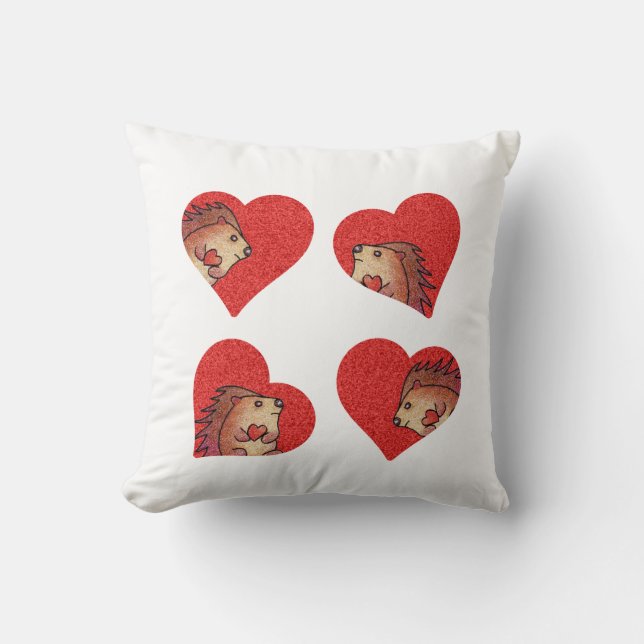 Amour de hérisson ! Coussin (Recto)