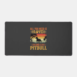 Amour de Pitbull Coucher de Soleil Rétro Chien