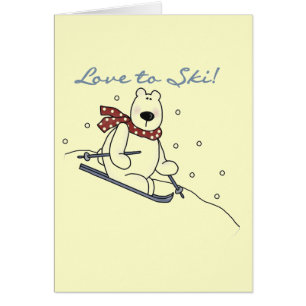 Amour d'ours blanc à skier T-shirts et cadeaux