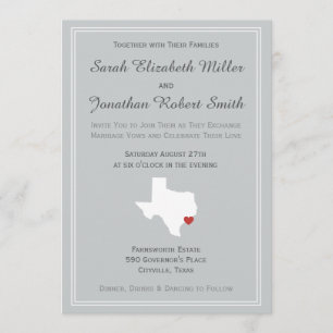 Amour du Texas - faire-part de mariage