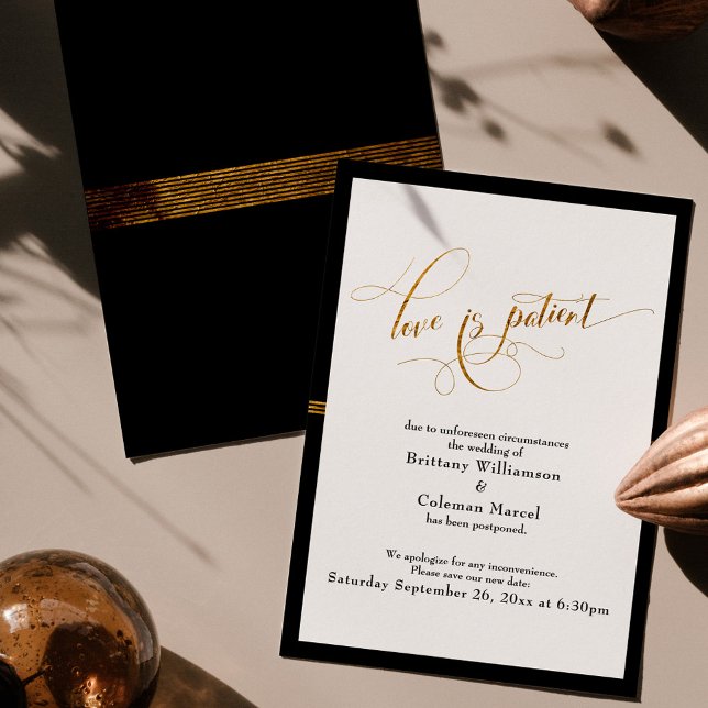Amour Élégant est Patient Carte à Rayures Noir et  (Créateur téléchargé)