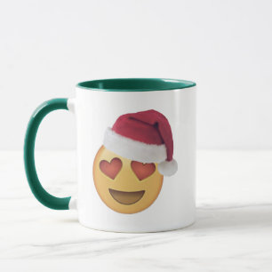 Amour Emoji baiser sous la tasse de Noël mistletoe