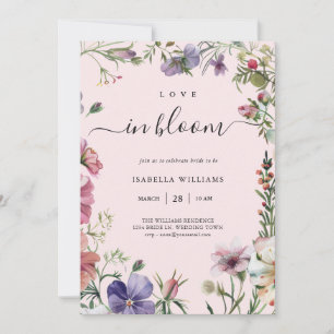 Amour en Fleur rose Floral Invitation douche nupti