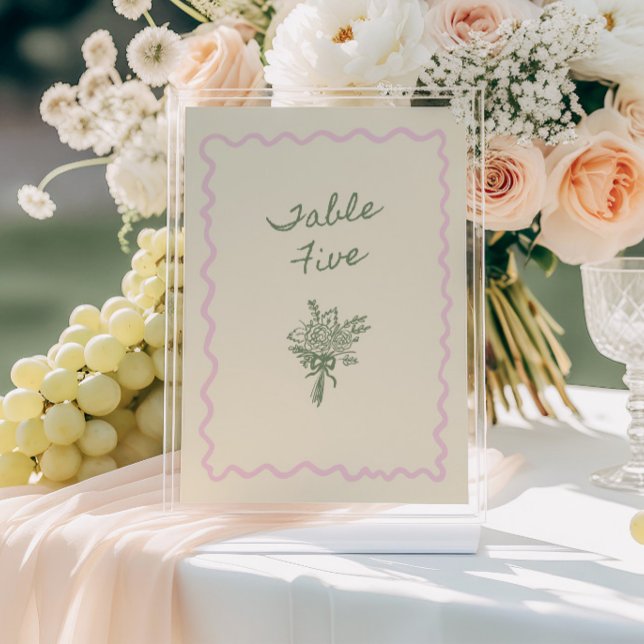 Amour en fleur Whimsical manuscrit Tableau 5 Carte (Créateur téléchargé)