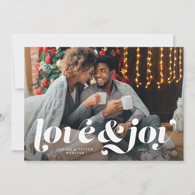 Amour et joie carte photo de vacances (Devant)