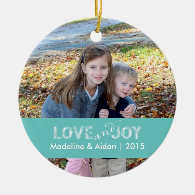 Amour et joie | Ornement photo personnalisé (Devant)