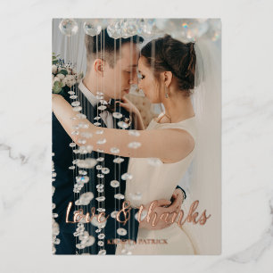 Amour et merci carte de remerciements mariage