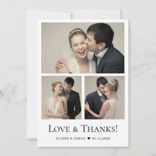 Amour et Merci Coeur Moderne Mariage Photo Collage
