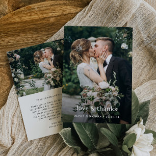 Amour et Merci Élégant Mariage photo deux