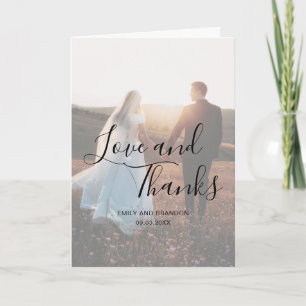 Amour et Merci Elegant Script Photo Mariage