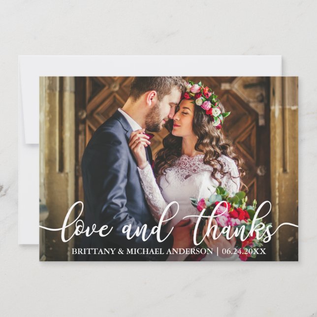 Amour et Merci Mariage Merci Photo (Devant)