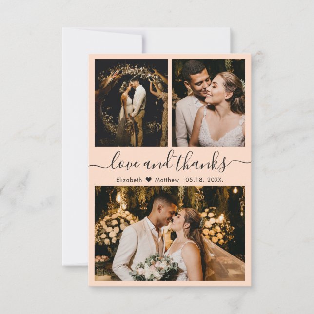 Amour et Merci Mariage Photo Collage Merci (Devant)
