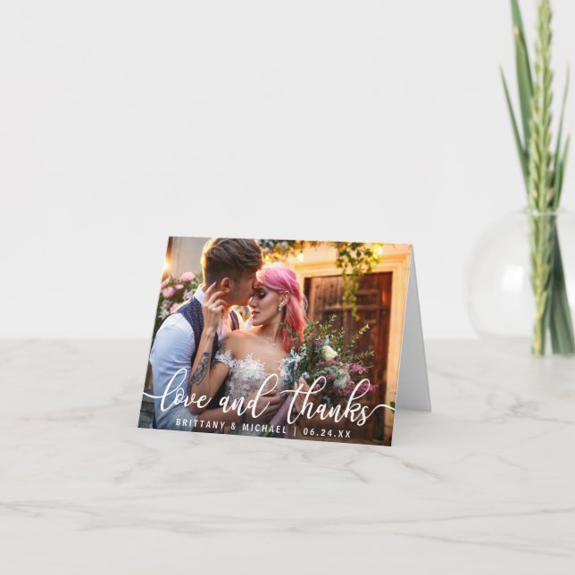 Amour et Merci | Merci Mariage moderne photo N (Devant)